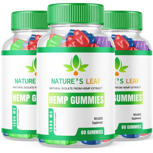 [BRSRAZIRCUFRSDLV] (3 Pack) Natures Leaf Gummies - Official Formula - Nature’s Leaf Hemp Gummies Advanced Formula with Natural Hemp Extract Blend, Naturesleaf Gummies Maximum Strength Plus Hemp Supplement (180 Gummies)