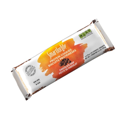 [BRSW2BL6OQPGCDYY] Smart for Life Chocolate Chip Protein Cookies - High Protein Cookie Diet - 6 Count - Meal Replacement - On-the-Go Snack - Low Sugar Low Calories Super High Fiber Cookies - Protein Snack