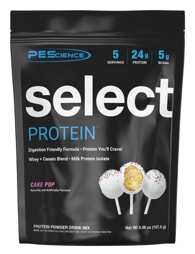 [BRSWGAIPOQFBYAIZ] PEScience Select Protein Powder, Whey and Casein Blend, Lean Protein Powder for Women and Men, Low Calorie, Low Carb, Keto Friendly, Gluten Free, Cake Pop - 5 Servings