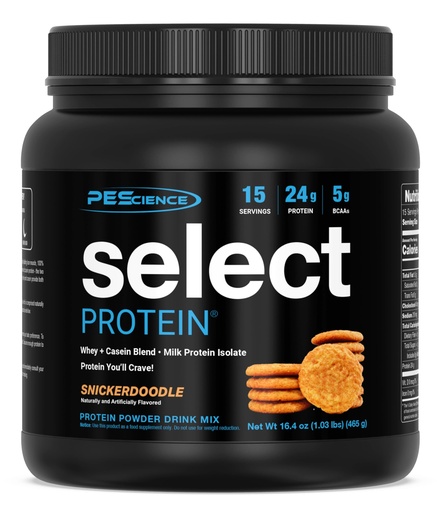[BRSRYYL5CANW2D3D] PEScience Select Protein Powder, Whey and Casein Blend, Lean Protein Powder for Women and Men, Low Calorie, Low Carb, Keto Friendly, Gluten Free, Snickerdoodle - 15 Servings