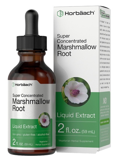 [BRSWYHQZO4HRUEI3] Horbäach Marshmallow Root Extract Tincture | 2 fl oz | Althaea Officinalis Liquid | Alcohol Free | Vegetarian, Non-GMO & Gluten Free