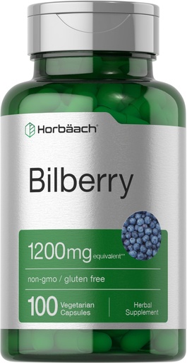 [BRSROGL4OICRAC32] Horbäach Bilberry Fruit Extract | 100 Capsules | Vegetarian, Non-GMO, Gluten Free Supplement