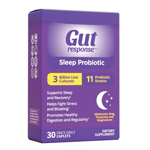 [BRSROEIPCAOQIAYY] Sleep Probiotic for Men & Women, Slows Down Digestive Aging, Supports Sleep and Recovery, Promotes Healthy Gut, Vegan, Gluten Free & Soy Free, 3 Billion CFU, 30 Caplets