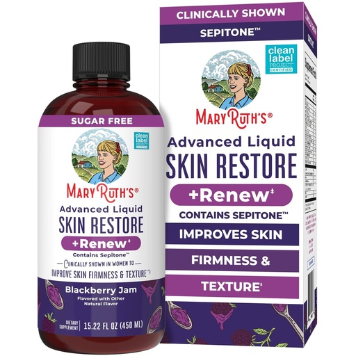 [BRSRGFD5OUBBGAA2] MaryRuth's Liquid Skin Restore + Renew | Clinically Shown in Women to Reduce Fine Wrinkles & Improve Firmness | With Hyaluronic Acid & Vitamin C | With Glycine, Proline, & Hydroxyproline | 15.22 fl oz