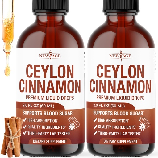 [BRSRECQLCB6BEEL4] NEW AGE Ceylon Cinnamon Tincture Drops - Liquid Cinnamon Supplements for Overall Support - Cinnamomum Verum Bark Extract - Vegan, Sugar & Alcohol-Free, Non-GMO - 4 fl oz