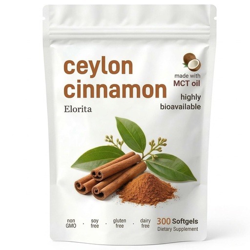 [BRSRYYYTC4JWMAD7] Ceylon Cinnamon Soft Gels with MCT Oil - True Ceylon Cinnamon Supplement, Non-GMO & Gluten Free, 300 Softgels (1PCS)