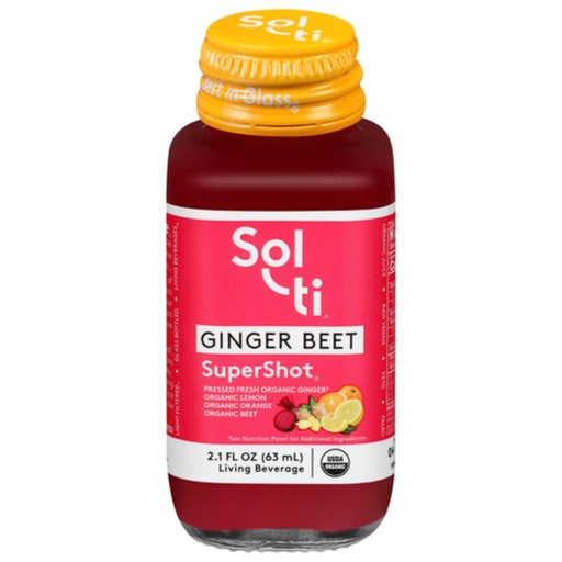 [BRSRAAYNBYJREAY6] Sol-ti Organic GINGER BEET SuperShot Drink, Supports Active Lifestyles, Circulation and Vitality, Cold-Pressed Orange and Lemon Juice Blend, 12 Pack (2.1 Fl oz)