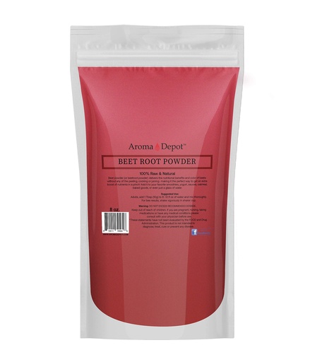 [BRSWYATQOUIAMGTG] Beet Root Powder 8 oz. by Aroma Depot Raw & Non-GMO I Vegan & Gluten Free I Nitric Oxide Booster I Boost Stamina and Increases Energy I Immune System Booster I 100% Natural