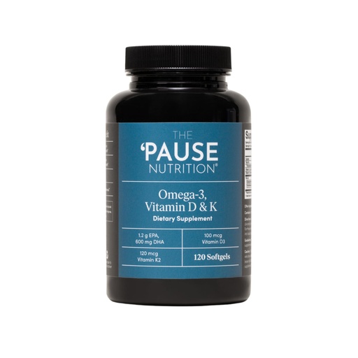 [BRSREGADPMPBMD3D] The 'Pause Life Omega 3, Vitamin D & K2, Gluten Free Supplement, Fish Oil and Vitamin Formula, Immune Support, Daily Wellness Routine, Natural Ingredients, Dairy Free, Unflavored, 120 Softgels