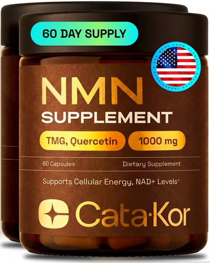 [BRSREBIBC57RGC3D] Cata-Kor NMN Supplement – 4-in-1 NAD Supplement with Quercetin | TMG | Resveratrol – NMNH Alternative – Supports Cellular Energy & NAD+ Levels – 120 Capsules – Third-Party Tested (2 Pack)