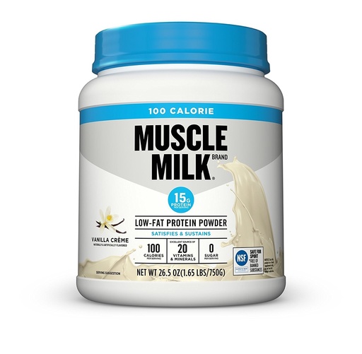 [BRSWIGIYC4CQOG3G] Muscle Milk ZERO, 100 Calorie Protein Powder, Vanilla, 15g Protein, 1.65 Pound, 25 Servings