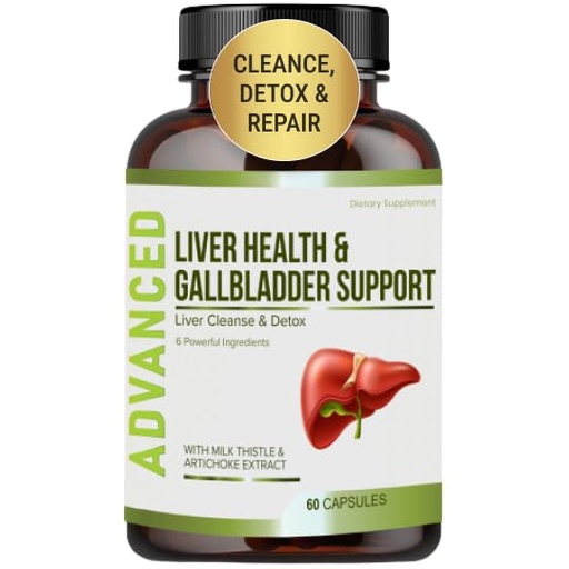 [BRSROZITAUHGCDTO] Liver Health Formula and Gallbladder Support-Liver Cleanse Detox & Repair to Support Liver Renew with Artichoke Extract, Milk Thistle, Dandelion Leaf. Liver Detox Supplements for Liver Support.