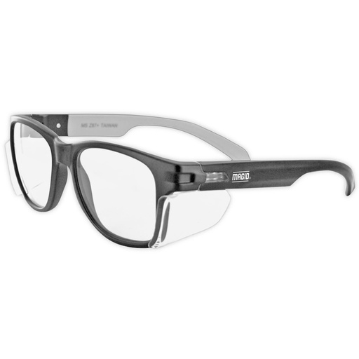 [BRSWGEL5PMNRG3TO] MAGID Y50 Safety Glasses for Construction | Black Frame — 2 Pairs, Clear Lens | Side Shields, ANSI Z87.1+, Anti-Fog, Scratch-Resistant, 99.9% UV Protection, Polycarbonate Lens