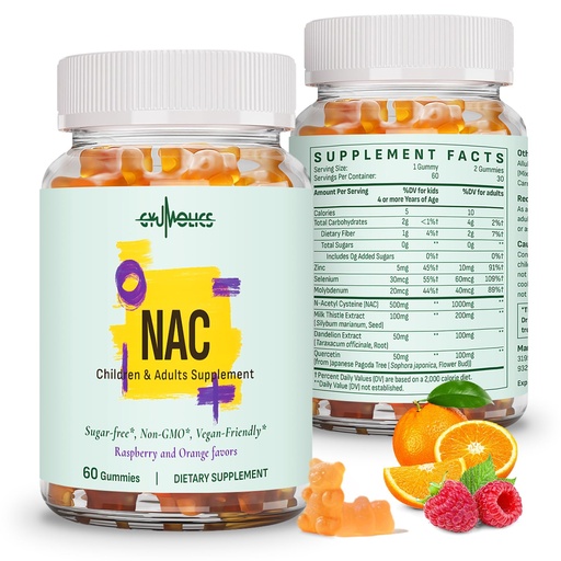 [BRSREGAFOYHGAETV] 2Pcs NAC Supplement 1000mg for Adults & 500mg for Kids, Nac Supplement N-Acetyl Cysteine Gummies, Antioxidant Support, Vegan, Non-GMO, Sugar-Free – 120 Gummies