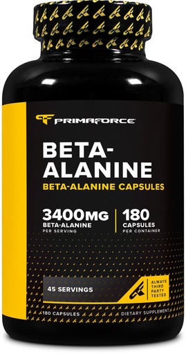 [BRSRMA35BYCBM236] Primaforce Beta Alanine Capsules 3,400mg, 180 Capsules (45 Servings) - Potent Beta-Alanine Supplement