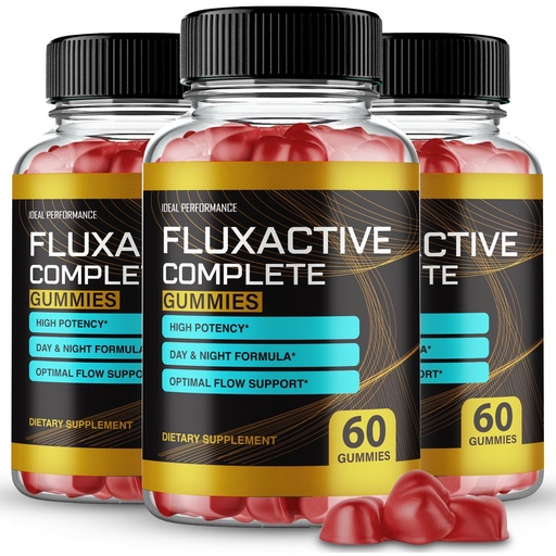 [BRSRMFQ7C57REC33] (3 Pack) Fluxactive Complete Gummies Flux Active Complete Max Strength New Ingredients (180 Gummies)