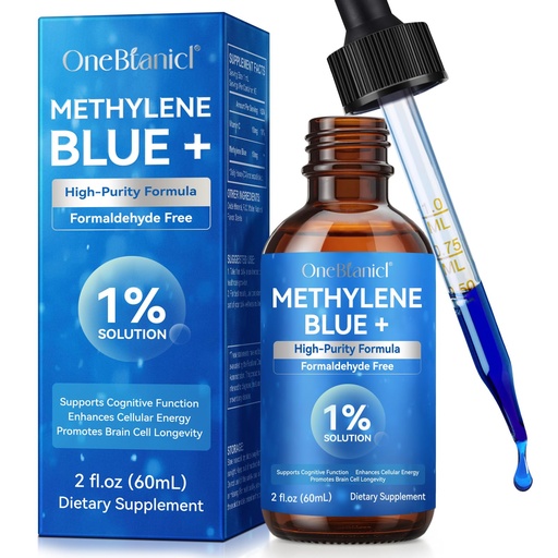 [BRSRE2QHCJ7QACL5] Methylene Blue Pharmaceutical Grade, Methylene Blue Drops for Humans Brain Health and Energy Support, No Formaldehyde, No Alcohol, No Gluten - 2 Fl OZ