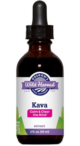[BRSREHQPOV5WEEQY] Oregon's Wild Harvest Kava Extract – 2oz Alcohol Liquid Herbal Supplement – Non-GMO, Gluten-Free, Made in USA