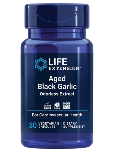 [BRSRAZY3BMNRE3IY] Life Extension Aged Black Garlic, Heart Health Support Supplement, Blood Pressure Health Support, Cholesterol Health Support, Once-Daily, Gluten Free, Vegetarian, Non-GMO, 30 Capsules