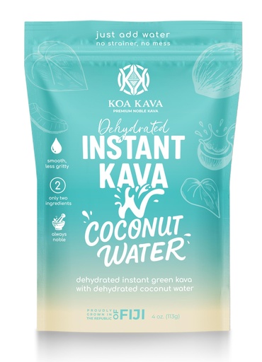 [BRSREBITOINQKFDZ] Koa Kava Instant Kava Powder + Coconut Water - Noble Fiji Kava Drink Mix Dehydrated, Not Micronized Kava, Easy Mix (4 oz.)