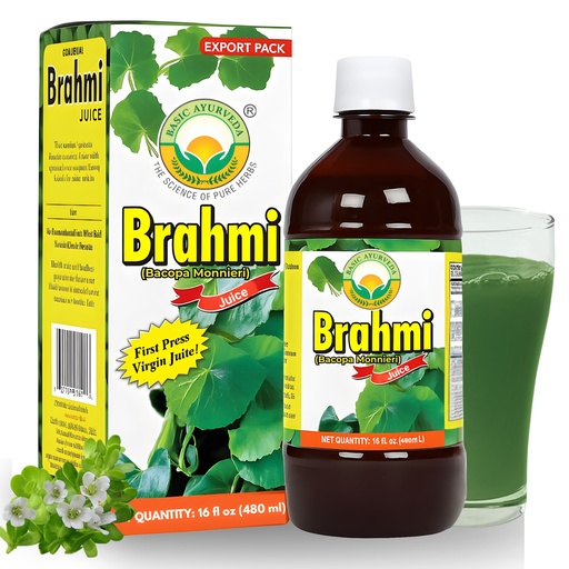 [BRSRO237DEMAYYDX] BASIC AYURVEDA Bacopa Monnieri (Brahmi) Juice | 16.23 Fl Oz (480ml) | Natural Brain & Memory Support | Herbal Tonic for Focus, Clarity & Wellness | No Sugar, Non-GMO & Vegan