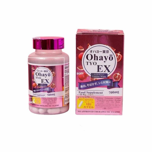 [BRSREFTQBMDWA3T4] OhayoTYO EX Lumine White Glutathione 700mg, 60 Capsules