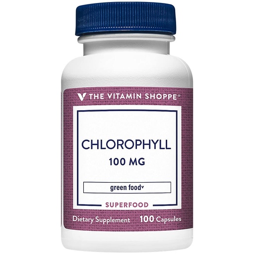 [BRSRMCTYAV6BUH3P] The Vitamin Shoppe Chlorophyll 100mg Natural Food Supplement, Green (100 Capsules)