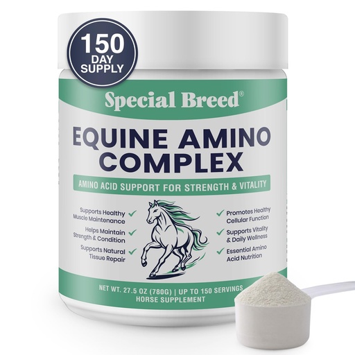 [BRSRGBLYOUNRSA3J] 150-Day Supply Horse Amino Acid Supplement - Equine Amino Complex for Muscle, Topline & Recovery Support - Supports Strength, Tissue Repair & Vitality - Daily Horse Supplement Powder