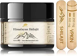 [BRSROGTROEAQYFD7] Shilajit Resin Pure Himalayan Natural Organic Shilajit Supplement with Fluvic Acid and 85＋ Trace Minerals for Energy,Immune & Metabolism Support,60 Grams