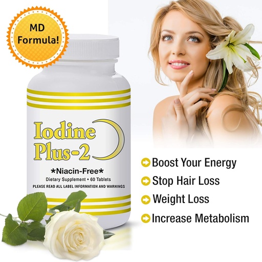 [BRSWIFQNCAORC2TG] Iodine Plus 2 -Thyroid M.D.'s Official Formula - 2 Month Supply - 60 Tablets - for Thyroid Support