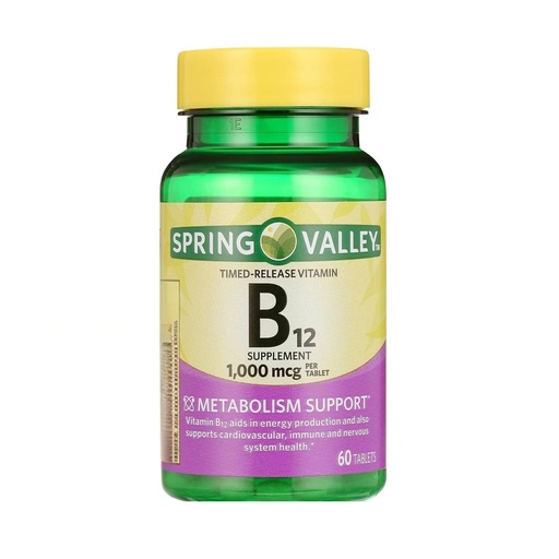 [BRSROZT3CEMWOAI2] Vitamin B12 1000 mcg Timed-Release – 60 Tablets, B12 Vitamins for Women and Men, B12 Supplement for Energy and Metabolism Support, Gluten-Free (Pack of 1)