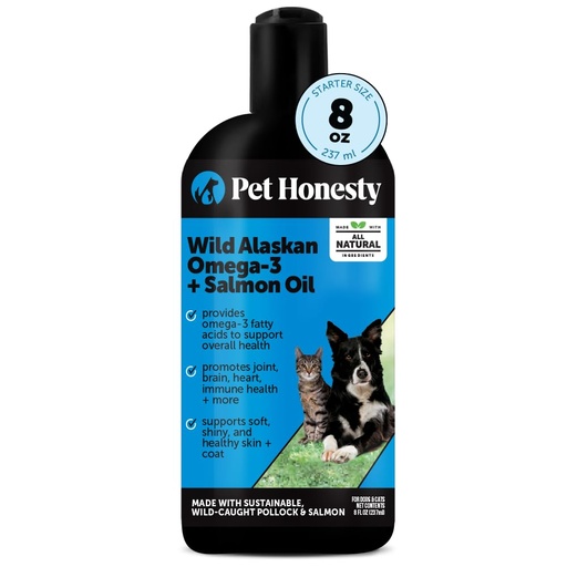 [BRSRGCAROYHWKGTD] Wild Alaskan Omega-3 & Salmon Oil for Dogs and Cats - 100% Pure Natural Fish Oil for Skin & Coat Health, Shedding & Itch Relief - EPA DHA Fatty Acids for Joint Support & Heart - 8 oz