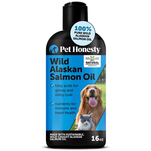 [BRSW2YALBF4BSDL4] Wild Alaskan Salmon Oil for Dogs & Cats - Omega-3 Fish Oil with EPA + DHA Omega Fatty Acids, Sockeye Salmon, Skin & Coat Support, Pure Food Topper, Supports Joints, Brain & Heart Health - 16 oz