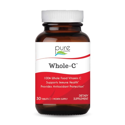 [BRSWIYYOB55RWC3C] PURE ESSENCE LABS Whole-C Whole Food Vitamin C - Best Immune Support - Organic & Nature Vitamins - Immunity Booster & Dietary Supplements (30 Tablets)