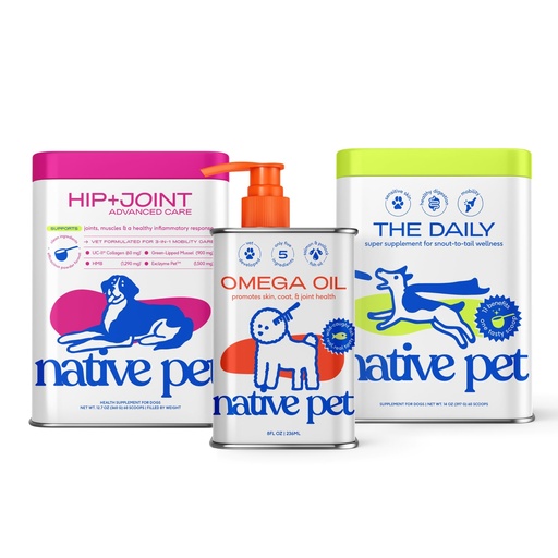 [BRSRGBATBUGRQCQY] Native Pet Daily Wellness Bundle – 11-in-1 Dog Vitamins and Supplements, Omega 3 Fish Oil for Dogs & Dog Joint Supplement Powder – Supports Gut, Skin, Coat, Heart Health & Advanced Joint Support