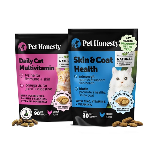 [BRSREHDYBUAR4CDO] Cat Multivitamin & Skin Health Virtual Bundle – Multivitamin Chews 90 Day + Skin & Coat Health Chews 30 Day Supply