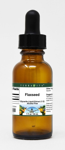 [BRSWG236DF6QGHLX] TerraVita Flaxseed Glycerite Liquid Extract (1:5) - No Flavor (1 oz, ZIN: 523341)