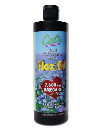 [BRSWYAD4BYHQIF33] Cal's Flax Oil, Cold-Pressed Flaxseed, High in Omega-3 Fatty Acid, Unrefined Flaxseed Oil, Essential Flaxseed Oil Liquid Supplement for Joint, Skin, and Heart Health Support - 16 oz