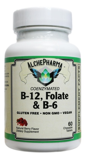 [BRSROFTQB4HAECLK] Coenzymated B-12, Folate & B-6, 60 Chewable Tablets, Natural Berry Flavor, with Methylcobalamin B12, P-5-P B6, and Magnafolate-C L-5-MTHF, Vegan, Non-GMO & Gluten-Free