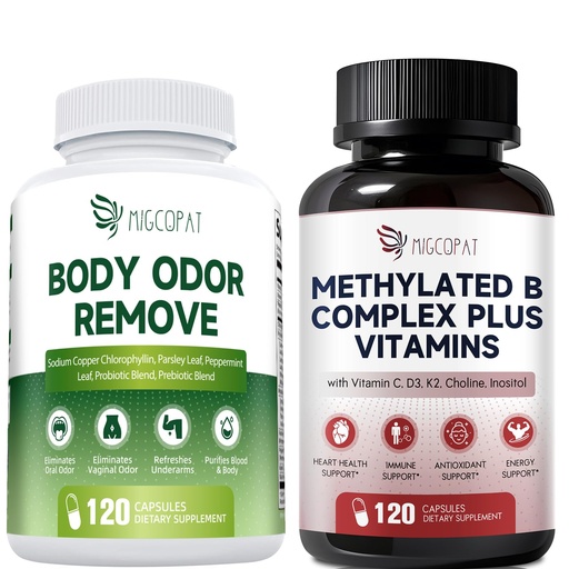 [BRSREZI3OECRSETH] Migcopat Methylated Multivitamin Plus + Chlorophyll Body Deodorizing Supplement, Fresh Breath & Whole-Body Freshness, 120 Caps