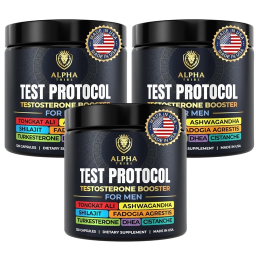 [BRSREZT4CAOWK3Y6] Alpha Tribe Test Protocol - Elite Natural Testosterone for Men | Testosterone Supplement for Men with Ashwagandha & Tongkat Ali (120 Count Pack of 3)