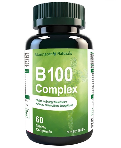 [BRSREGL3BEDQAYDZ] Vegan B Vitamins 60 Capsules B100, Mannancan Naturals B-Complex for Women Men, Super Multivitamin B Complex Vitamins Supplements, VIT B Multi b Vitamin Complex for Men