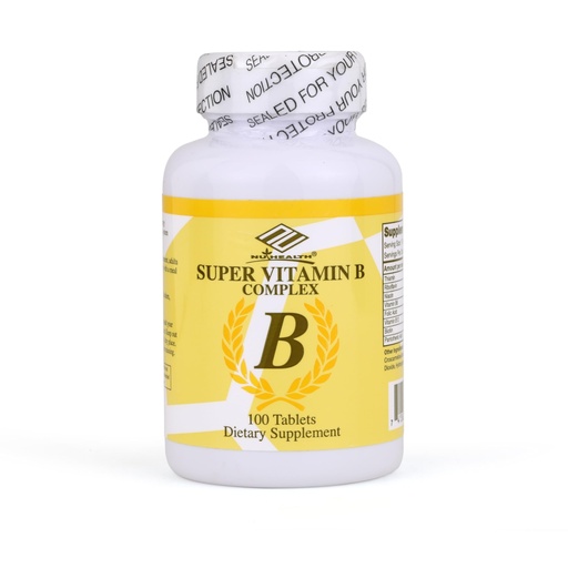 [BRSREAQRBN6Q4C3V] Super Vitamin B Complex, B12, B6 & Folic Acid, 100 Tabs