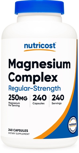 [BRSROBQ6CABAAC3O] Nutricost Magnesium Complex 250mg, 240 Capsules - Magnesium Oxide, Citrate, and Glycinate - Gluten Free and Non-GMO