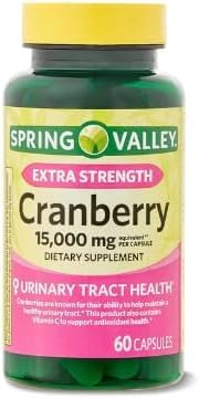 [BRSRE2TROYPGAC35] Spring Valley Ultra Triple Strength Cranberry Dietary Supplement, 15,000 mg, 60 Count+ Sticker vsl Sticker