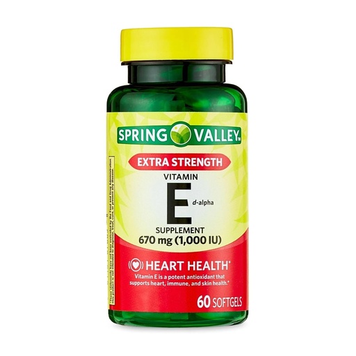 [BRSREHYQCEBGK2AU] Vitamin E 670mg (1,000 IU) Extra Strength – 60 Softgels, Natural d-Alpha Vitamin E Supplement, Daily Vitamina E 1000 IU for Wellness (Pack of 1)