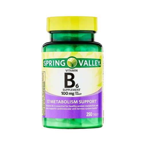 [BRSREHA2OANAIYDP] Vitamin B6 100mg – 250 Tablets, High Potency Vitamin B6 Supplement for Metabolism Support, B6 Vitamins for Men and Women, Gluten Free, Vegetarian Formula (Pack of 1)