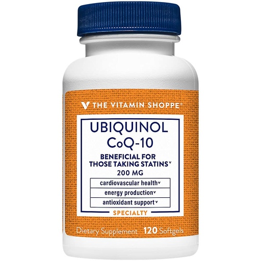 [BRSWGZQYOEPW223H] The Vitamin Shoppe Ubiquinol CoQ-10 200mg Beneficial for Those (120 Softgels)