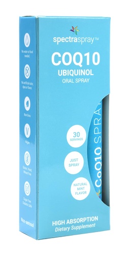 [BRSWIBQIAUAA2FTY] Spectraspray Vegan COQ10 Spray Supplement - Ubiquinol - Daily Vitamin Supplement for Adults, 30 Day Supply per Spray