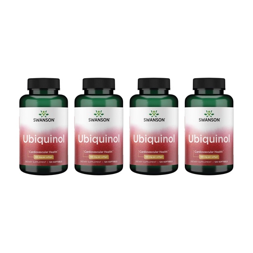 [BRSWGFD3CICBEALF] Swanson Ubiquinol - 100 mg - for Heart Health, Brain Energy & Antioxidant Support - Aids ATP Production* - Non-GMO - 120 Softgels (4 Pack)